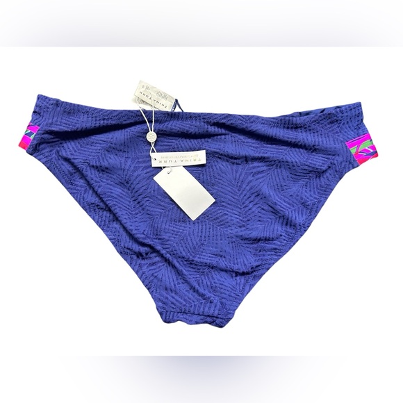 TRINA TURK DAINTREE TAB SIDE HIPSTER navy blue swim bottoms size 12 NWT - Picture 4 of 7